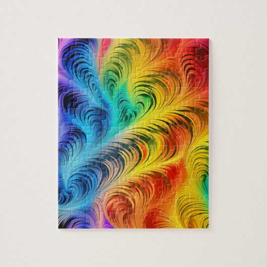 Retro Rainbow Puzzel Legpuzzel (Verticaal)