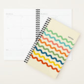 Retro Rainbow Ric Rac Stripes met aangepaste tekst Planner (Display)