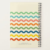Retro Rainbow Ric Rac Stripes met aangepaste tekst Planner (Achterkant)