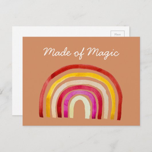 Retro Rainbow schattige waterverf Briefkaart (Voorkant / Achterkant)