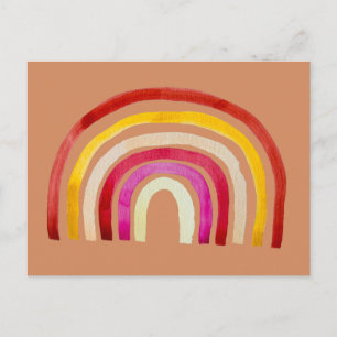 Retro Rainbow schattige waterverf Briefkaart
