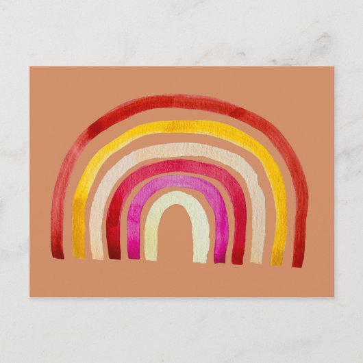 Retro Rainbow schattige waterverf Briefkaart (Voorkant)