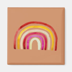 Retro Rainbow schattige waterverf Magneet