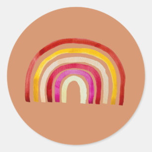 Retro Rainbow schattige waterverf Ronde Sticker