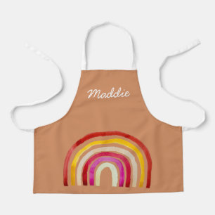 Retro Rainbow schattige waterverf Schort