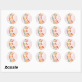 Retro Rainbow Seven is een Vibe Daisy 7th Verjaard Ronde Sticker (Vel)