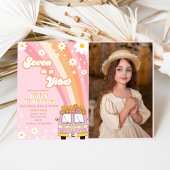 Retro Rainbow Seven is een Vibe Groovy 7e verjaard Kaart