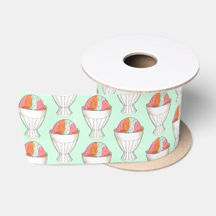 Retro Rainbow Sherbet Ice Cream Dessert Mint Groen Lint
