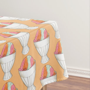 Retro Rainbow Sherbet Ice Cream Dessert Pastel Tafelkleed
