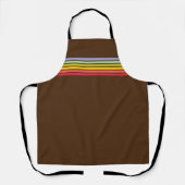 Retro Rainbow Stripe op Brown Schort (Voorkant)
