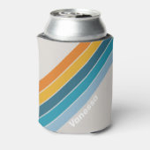 Retro Rainbow Stripes with Name Blikjeskoeler (Blikje Achterkant)