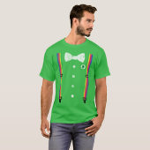 Retro Rainbow Suspender Leprechaun St Patricks Day T-shirt (Voorkant volledig)