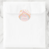 Retro Rainbow ten is een Vibe 10e verjaardag Ronde Sticker (Tas)
