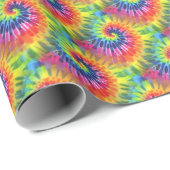 Retro Rainbow Tie Dye Patroon Cadeaupapier (Rol Hoek)