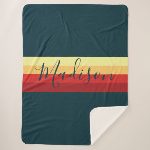 Retro Rainbow vibe warmte veelkleurig Sherpa Deken