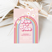 Retro Rainbow Vijf is een Vibe 5de verjaardag Kaart