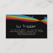 Retro Rainbow Wave Visitekaartje Black DJ (Achterkant)