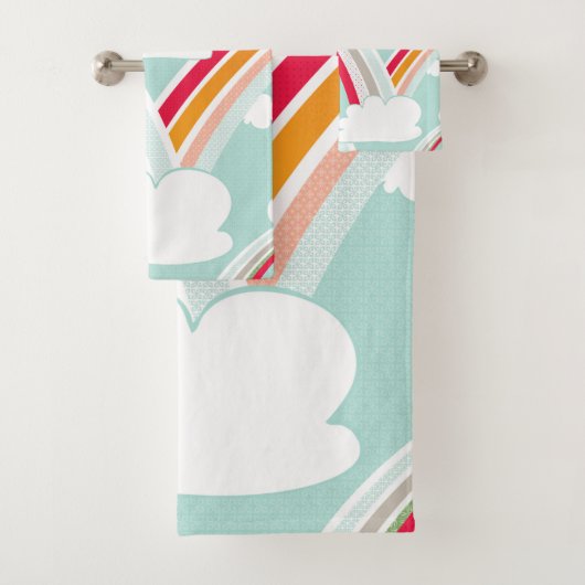 RETRO RAINBOWS BAD HANDDOEK (Insitu)