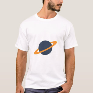 Retro Raket Schip in een baan om een donkere plane T-shirt