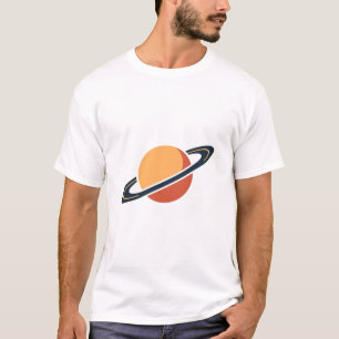 Retro Raket Schip in een baan om een donkere plane T-shirt