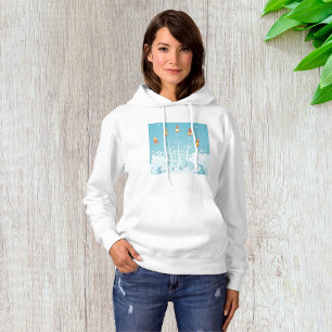 Retro-raketschip lanceert futuristische ruimtekuns hoodie