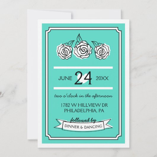 Retro Raptor bruiloft uitnodiging (strepen) (Achterkant)