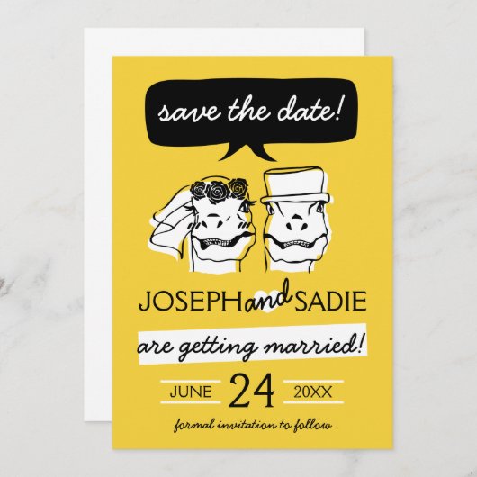 Retro Raptor Enregistrer la carte Date (Devant / Derrière)