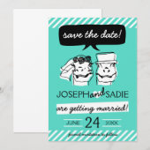 Retro Raptor Enregistrer la carte de date (bandes) (Devant / Derrière)