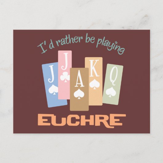 Retro Rather Play Euchre Briefkaart (Voorkant)
