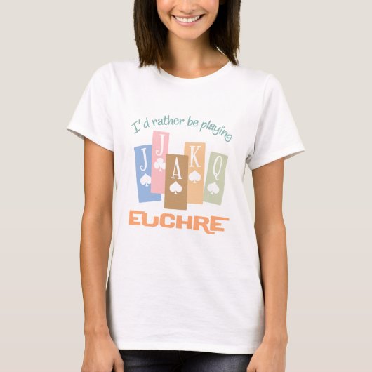 Retro Rather Play Euchre T-shirt (Voorkant)