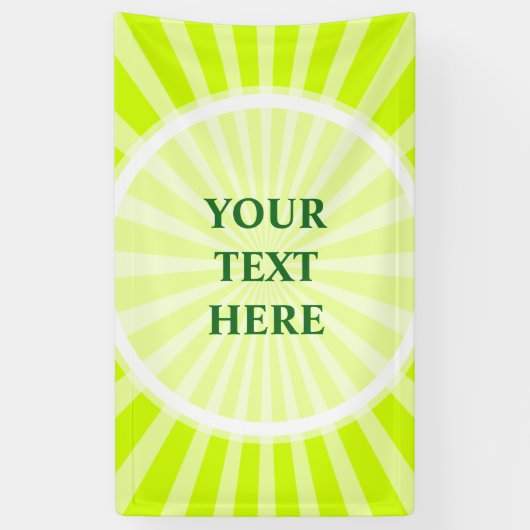 Retro Rays wit transparant + uw idee Spandoek (Verticaal)