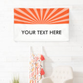 Retro Rays wit transparant + uw idee Spandoek (Insitu)