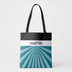 Retro Rays wit transparant + uw idee Tote Bag