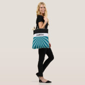 Retro Rays wit transparant + uw idee Tote Bag (Op model)