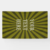 Retro Rays zwart transparant + uw idee Spandoek (Horizontaal)