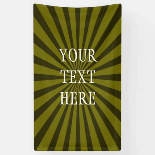 Retro Rays zwart transparant + uw idee Spandoek (Verticaal)