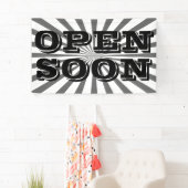 Retro Rays zwart transparant + uw idee Spandoek (Insitu)