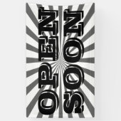 Retro Rays zwart transparant + uw idee Spandoek (Verticaal)