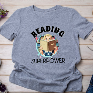 Retro Reading is mijn Superpower Bookish Gezegde T-shirt