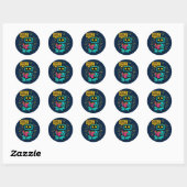 Retro Reading Robot Sticker – Pixel Art Sci-Fi (Vel)