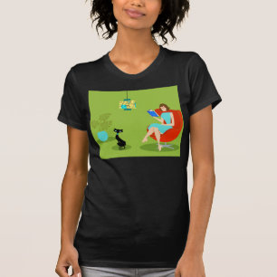 Retro Reading Woman T-Shirt