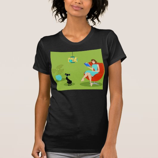 Retro Reading Woman T-Shirt (Voorkant)