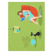 Retro Reading Woman Tablecloth Tafelkleed (Voorkant)