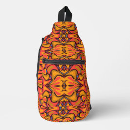Retro Recap Honey Island Totem Print Gesneden Naai Sling Bag