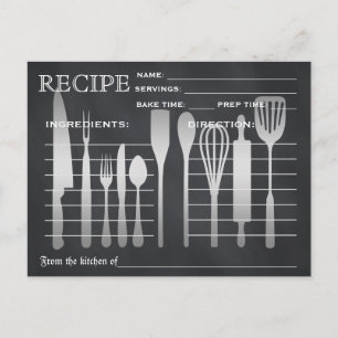 Retro recept kaart Keuken gereedschap Gestreepte