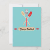 Retro Recette de cuisine Invitations de déjeuner (Dos)