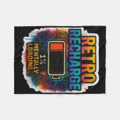 “retro Recharge – Mentally Loading…”  Fleece Deken (Voorkant (Horizontaal))