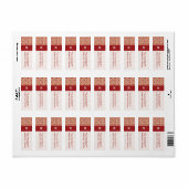 Retro Rechthoeken Retroadreslabel - Rood Etiket (Full Sheet)