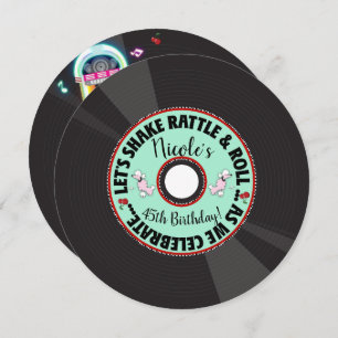 Retro Record 1950'S 50'S 50ste verjaardag Birthday Kaart