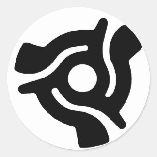 Retro Record Center Afbeelding LP 45s Ronde Sticker